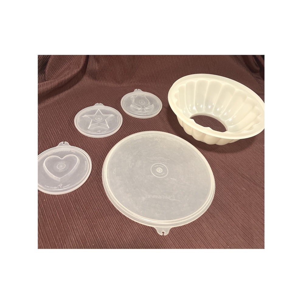 Vintage Tupperware 4c. Jello‎ Mold  #616  w/3 insert molds JEL-N-SERVE